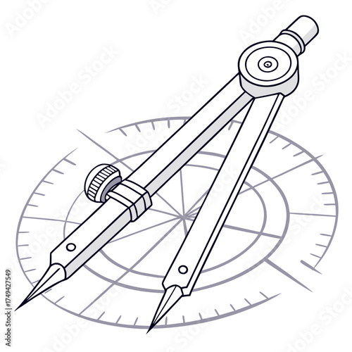 compass on a white background