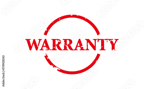WARRANTY - Red Rubber Stamp With text message WARRANTY
