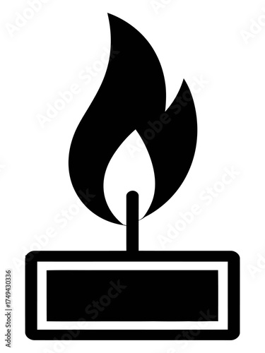 Abstract Candle Flame Icon Vector