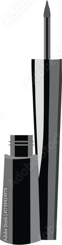 woman beauty product eye liner white background flat illustration.