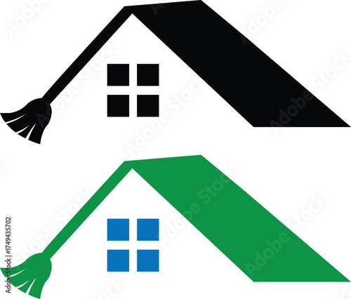 house with broom icon