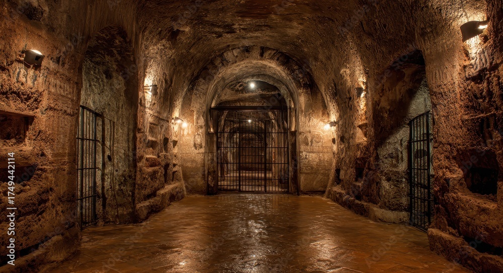 Obraz premium Naples Underground: Exploring the Ancient Labyrinth of Catacombs in Italy