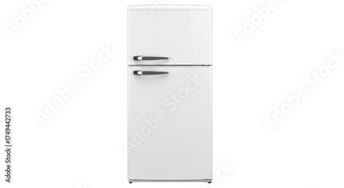 Isolated vintage fridge for storing food, appliance for home use, freezer storage unit