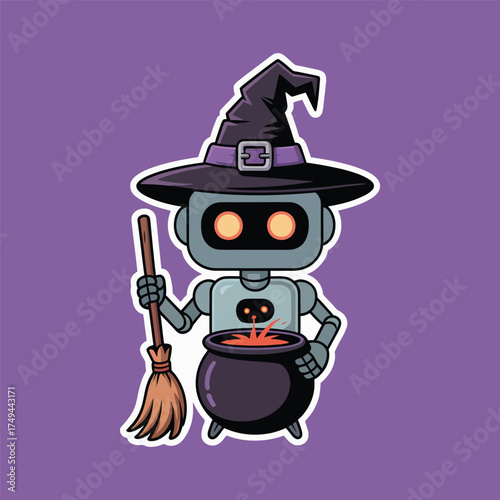 Robot Halloween witch, Halloween robot witch