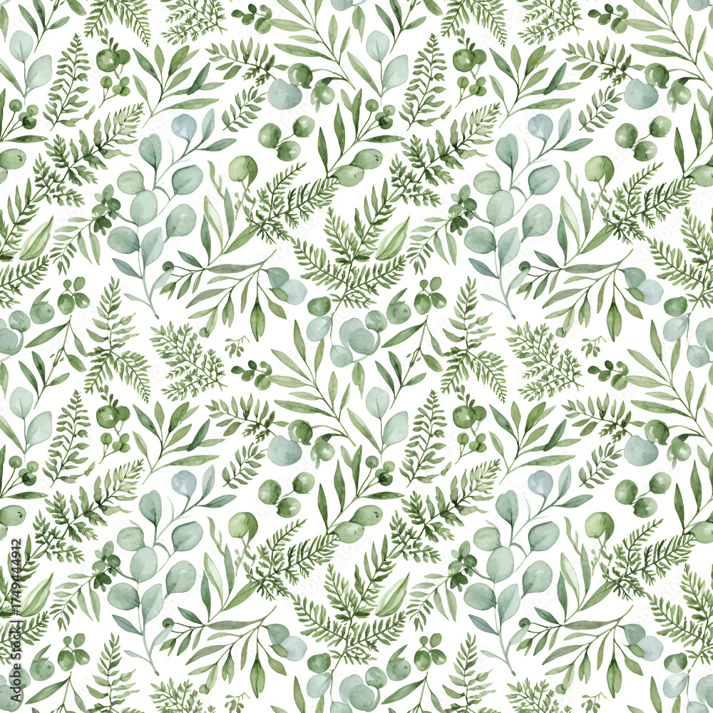 Fototapeta premium seamless floral and leaves pattern