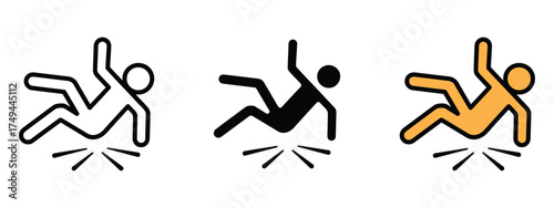 Clumsy Man Tripping icon vector. safety awareness across diverse setting symbol. vector illustration.