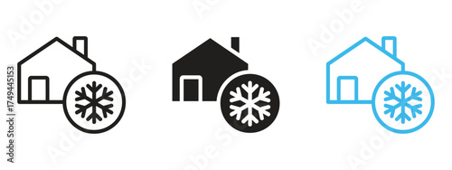 Cool home icon vector. efficient air conditioning system symbol. vector illustration.