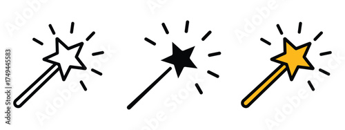 Magic wand icon vector. sense of wonder and enchantment symbol. vector illustration.