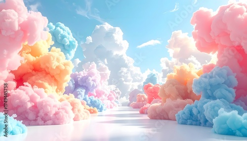 Wallpaper Mural Dreamy pastel clouds floating in soft blue sky high resolution photo Torontodigital.ca