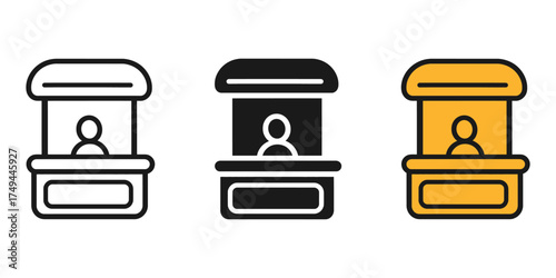 Sales booth icon vector. marketing campaigns, tradeshow stand symbol. vector illustration.