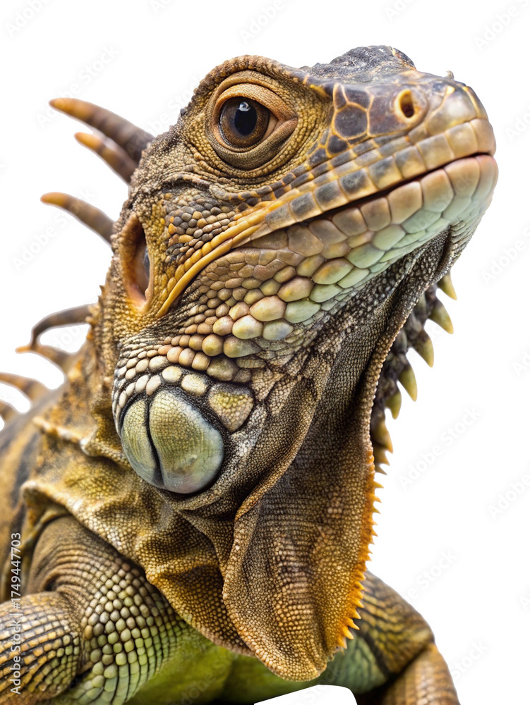 Obraz premium Majestic jamaican iguana closeup portrait detailed scaly skin reptile wildlife animal