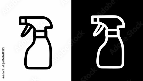 Spray Bottle Icon Set for Cleaning and Disinfection Design
