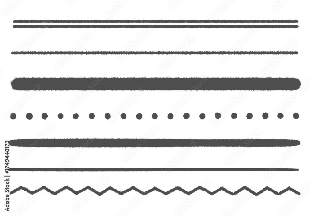 Obraz premium 手描きのライン・線のセット