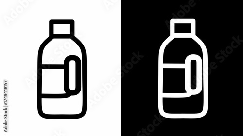 Bottle outline icon vector illustration in black and white style