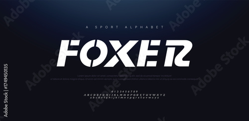 Bold Sporty Font with Sharp Edges and Strong Style, Perfect for Sports League Headlines, Poster and Title with Champion Theme, Team Jersey and T-short letters and numbers. Vector typeset.

