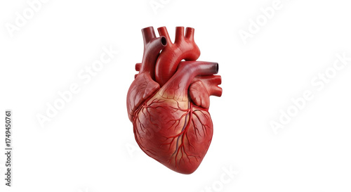 Quadro su tela Isolated human heart, medical anatomical model, healthy cardiovascular system st
