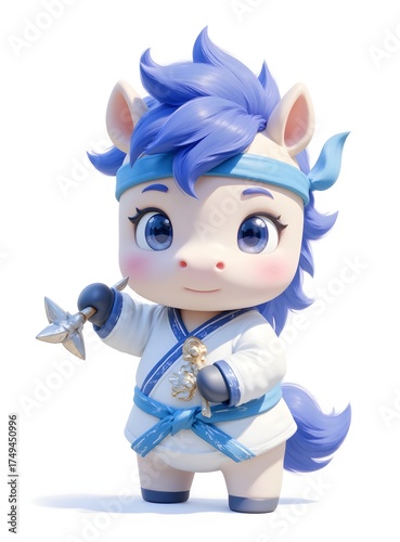 3d little girl in blue dress