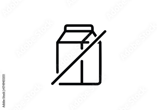 No dairy symbol promotes lactose-free living and conscious consumption while raising awareness of dietary choices in simple black and white design