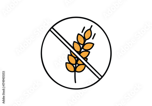Promote healthy eating with this stylish gluten-free symbol, perfect for food packaging, restaurant menus and wellness campaigns to reach health-conscious consumers
