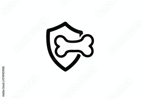 Protect Your Best Friend Pet Insurance Coverage with This Symbol of Security and Care for Companion Animals Modern Dog Bone Shield