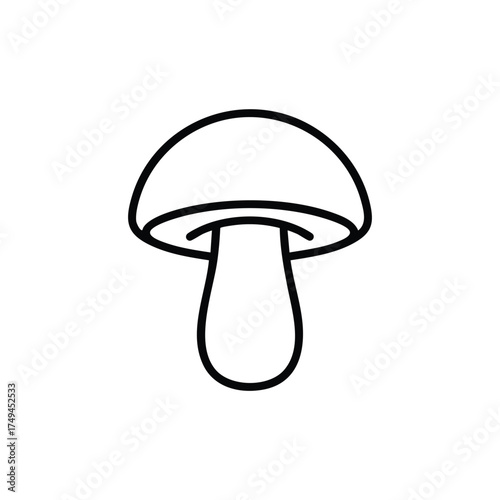 Minimalist mushroom illustration for food blogs and recipe cards, bringing a touch of nature to your culinary creations with this organic fungus icon