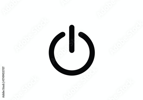 Modern power button icon for websites and app interfaces, sleek and simple turn on or off symbol for technology concepts with elegant design elements