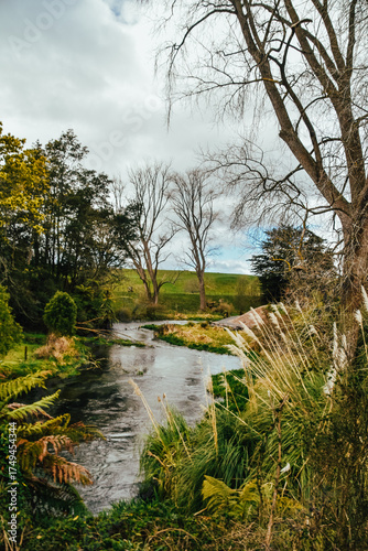 Fotografía del valle del trayecto junto al Putaruru Blue Springs en Nueva Zelanda.