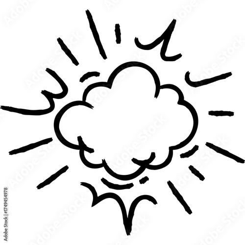 boom exploding smoke effect cartoon handdrawn