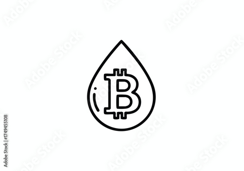 Sleek Bitcoin Icon in Minimalist Style, Symbolizing Digital Currency Investment and Blockchain Technology for Modern Finance and Tech Industries