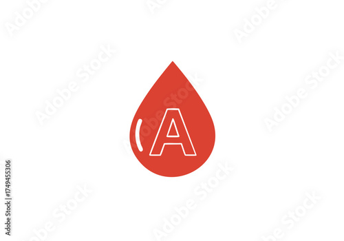 A blood type icon for medical or healthcare designs, perfect for illustrating blood donation or lab results, with a clean and modern style