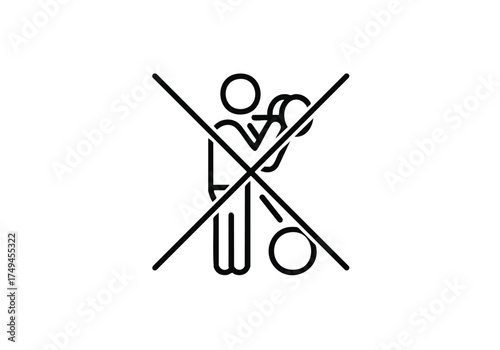Prohibition icon shows no juggling, conveying safety and restrictions with clear visual communication for diverse audiences and safety regulations