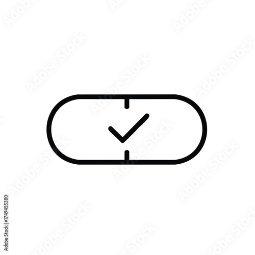 Elegant checkmark icon for website design and user interface elements, a symbol of success, approval, and completion for modern digital platforms