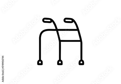 Essential mobility aid walker icon for independent living and senior care support, symbolizing freedom and active aging.