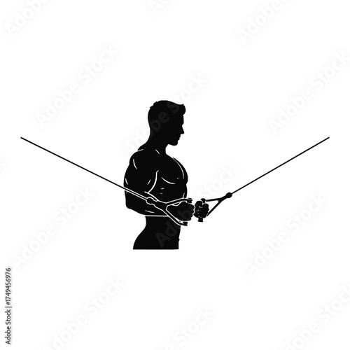 Cable Crossover Workout Silhouette for Commercial Use