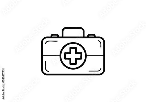 Essential first aid kit icon symbolizing urgent medical care and emergency preparedness for health and safety