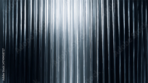 Abstract vertical lines with a metallic gradient effect black and white background.
