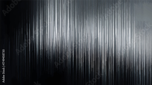 Abstract vertical lines with a metallic gradient effect black and white background.