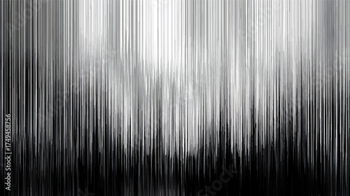 Abstract vertical lines with a metallic gradient effect black and white background.