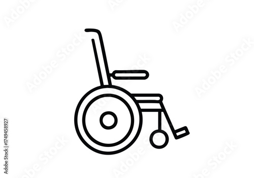 Modern wheelchair icon symbolizing mobility access and healthcare solutions for diverse needs and independent living