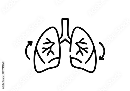 Breathe easy with this lung health icon, perfect for medical designs, healthcare apps, or educational materials focused on respiratory wellness and vitality