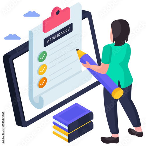 Premium download illustration of attendance list