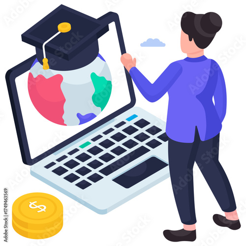 Perfect design illustration of distance education 