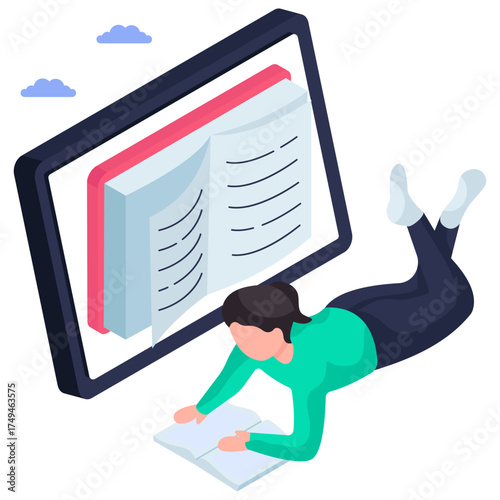 Trendy design illustration of electronic book 