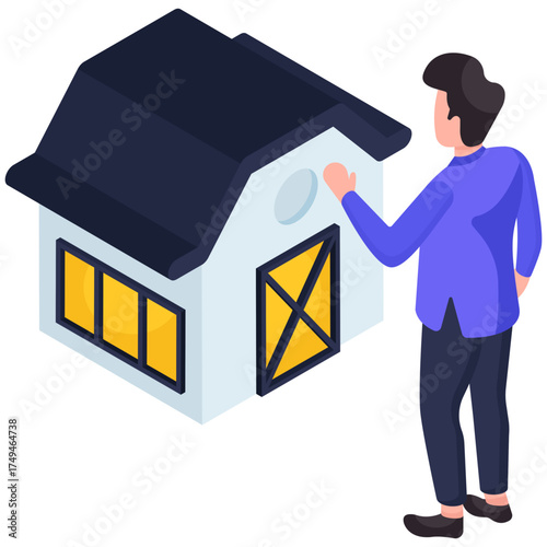 Modern design illustration of farmhouse 