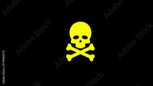 Abstract Skull and Crossbones Icon Animation for Danger Warning. Abstract Skull and Crossbones Icon Animation for Danger Warning.
