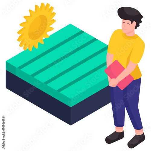 Editable design illustration of grassland 