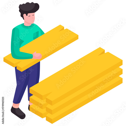 A unique design illustration of wood planks 