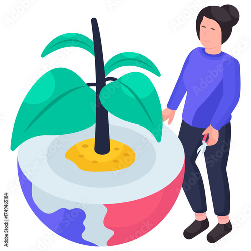 Unique design illustration of global forestation 