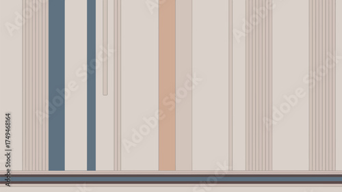 Abstract background with vertical lines in shades of beige blue and peach creating a modern design look