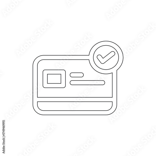 Credit Card Payment Approved Success Checkmark Icon.